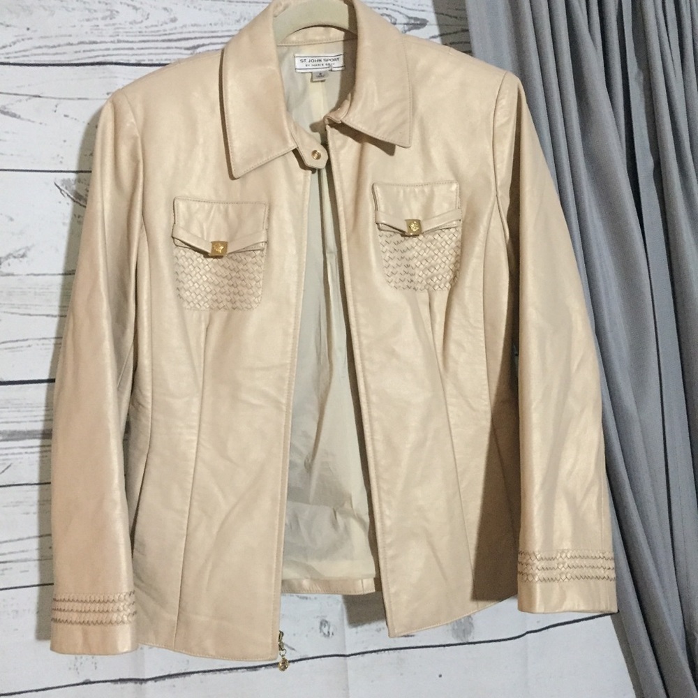St. John Sport Leather Jacket - Picture 1 of 6